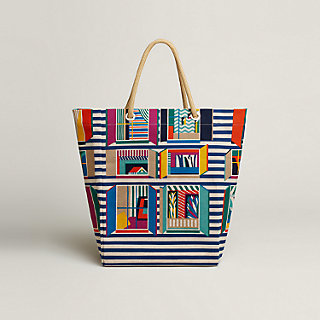 【新作！】ウキウキする柄HermesFrom my Windowビーチバック HERMES ビーチバッグ From my Window beach bag 直営ラッピング